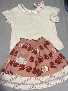 Matilda Jane 8 Herz zu Herz Apfel Pull-On Rock beachten Oberteil Rücken Schule EUC - Bild 1 von 11