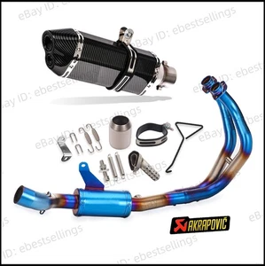 Sistema de escape completo para silenciadores Yamaha MT07 FZ07 tubo de enlace de cabezal deslizables 51 mm - Imagen 1 de 4