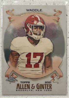 2021 Topps Allen & Ginter Chrome Jaylen Waddle  #214 - Image 1 of 2