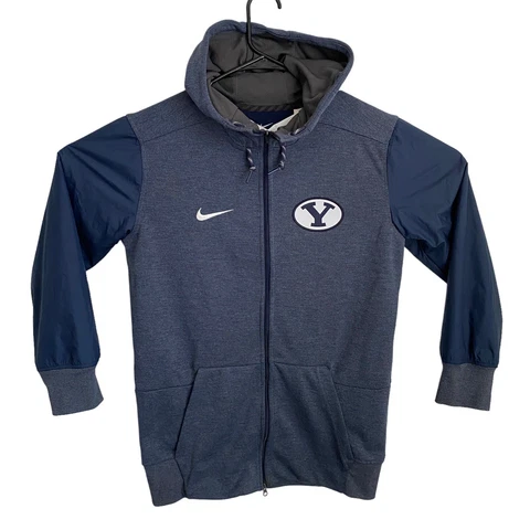 Nike BYU Cougars Football Full Zip Hoodie Men’s Size Small Blue Cover