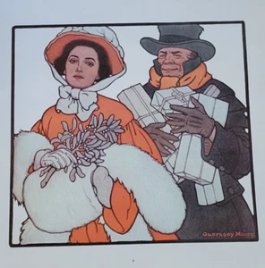 CHRISTMAS by Guernsey Moore 1905 Saturday Evening Post Cover 12x9" Print - Picture 1 of 2