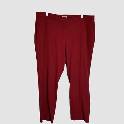 Pantalones para mujer J. Jill 18 premium bielásticos tobillo cintura elástica rojo vino Foto 1 de 4