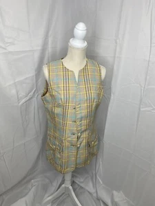 Chaleco vintage Koret of Kalifornia 1960 1970 bolsillos de tweed a cuadros retro talla 12 - Imagen 1 de 12