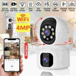 Dual Lens Camara De Seguridad WiFi 1080P HD Inalambrica 360° Con Vision Nocturna - Picture 1 of 16