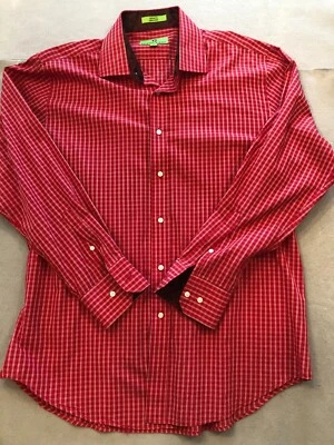 Bristol & Bull Button Down Shirt Men's Extra Large 17.5" Red Plaid - Image 1 of 4