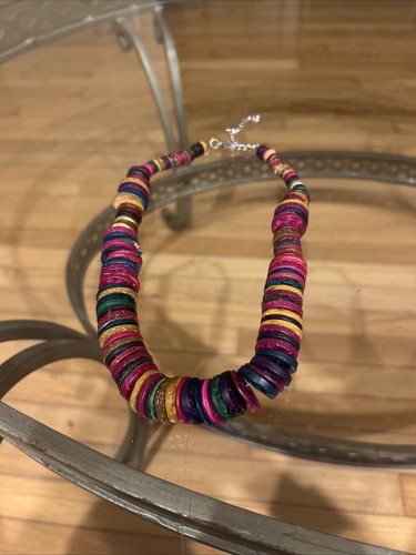 VETEMENTS Collana tribale in legno multicolore