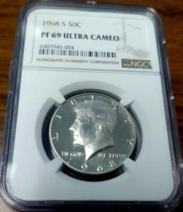 1968-S NGC PF69 ULTRA CAMEO 50C KENNEDY HALF-DOLLAR #945-004 - Picture 1 of 5