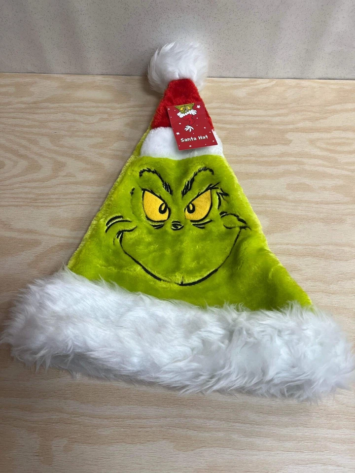 THE GRINCH Santa Christmas Hat Dr Seuss Brand New With Tags
