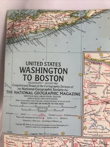 United States Washington To Boston August 1962 National Geographic - Picture 1 of 4