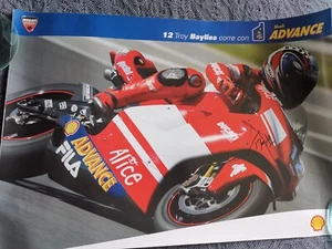 Troy Bayliss signiertes Ducati Shell Advance Poster - Bild 1 von 3