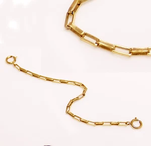Scatola piena oro 14k prolunga catena di sicurezza collana bracciale lucchetto 1" - 10" - Foto 1 di 2