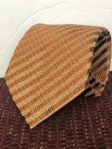 Oscar De La Renta Orange Striped Tie - Picture 1 of 7