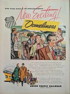 Anuncio impreso vintage de trenes Union Pacific Railroad 1954, explora el país - Imagen 1 de 1