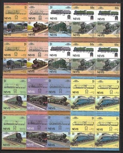 NEVIS - 1983 MNH "Líderes del Mundo - Estampillas Ferroviarias" ¡Bloque de 4!!! - Imagen 1 de 1