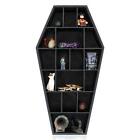 Gothic Curiosities Curio Coffin Shelf - Wooden Goth Decor for Display or S