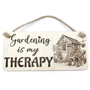 Gardening is my Therapy Potting Shed & Table & Flowers Decorative Sign | Plaque - Picture 1 of 12