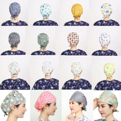 Women's Men's Flowers Fruits Unisex Scrub Hat/Cap Work Accessories Hair Cover - Image 1 of 4