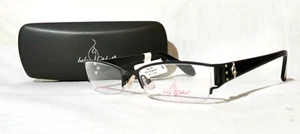 NEW Baby Phat 138 eyeglasses 51-17-135 Black eyewear 1/2 rim frames w/case - Picture 1 of 11