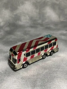 Vintage Micro Machines Galoob 1989 Chrome American Flag Touring Bus - Picture 1 of 5
