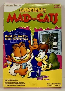 VINTAGE Garfield Mad About Cats Computer Game PC CD ROM WINDOWS 98 - Foto 1 di 5