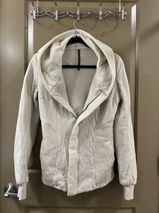Rick Owens wool blend cream winter hoodie jacket sz 6 (item B10) - Picture 1 of 13