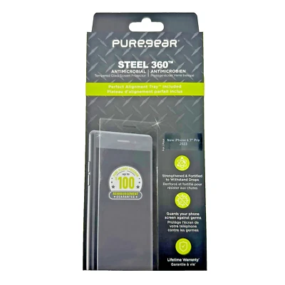NEW PureGear Steel 360 Apple iPhone 13 14 Pro Max Glass Screen Protector 6.7 in - Image 1 of 4