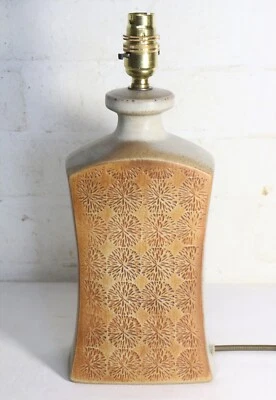 Vintage Table Lamp Studio Pottery Embossed Ceramic Lamp 1960's - image 1 of 4