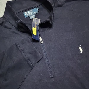 Polo Ralph Lauren Para Hombre 2XLT Azul Marino Cuarto Cremallera Pullover Sudadera Grande y Alto Nuevo con Etiquetas - Imagen 1 de 9