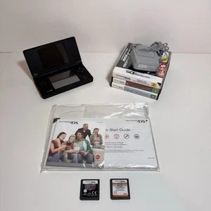 Nintendo DSi Black Console + 5 Games Charger Stylus & Manuals VGC - Picture 1 of 15