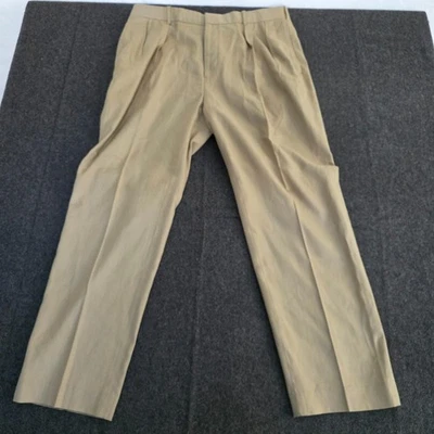 Pantalones de golf Ralph Lauren polo para hombre 36x30 tostados espiga algodón seda lana tweed Foto 1 de 4