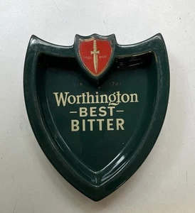 Worthington Best Bitter Large Dark Green Ashtray Barware HCW PromPots Pub Bar UK - Picture 1 of 8