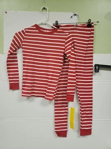 Unbranded Kids 2 Piece Cotton Pajama Set Red And White Stripped Size 10 NWT - Picture 1 of 12
