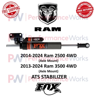 Fox 2.0 Performance ATS Steering Stabilizer Fits 13-24 Ram 3500 & 14-24 Ram 2500 - Image 1 of 4