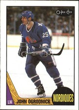 1987-88 O-Pee-Chee Nordiques Hockey Card #134 John Ogrodnick