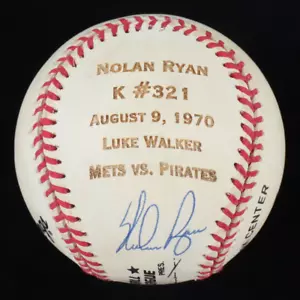 Nolan Ryan Signed ONL Laser-Engraved Baseball (JSA COA) - Bild 1 von 6