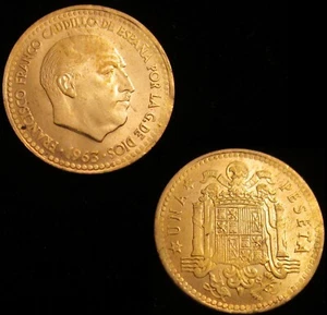 *GUTSE* FRANCO-1, 1 PESETA 1963*19-63, BRILLO ORIGINAL, SIN CIRCULAR. - Imagen 1 de 1