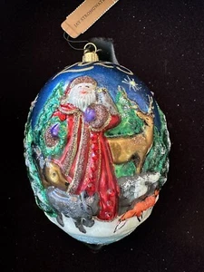 New With Tag Jay Strongwater Christmas Santa  Ornament with Crystals 2023 In Box - Picture 1 of 6