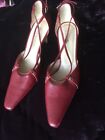 Womens Red Court Shoes 36 Mina Martini  New Buckle And Strap Details.