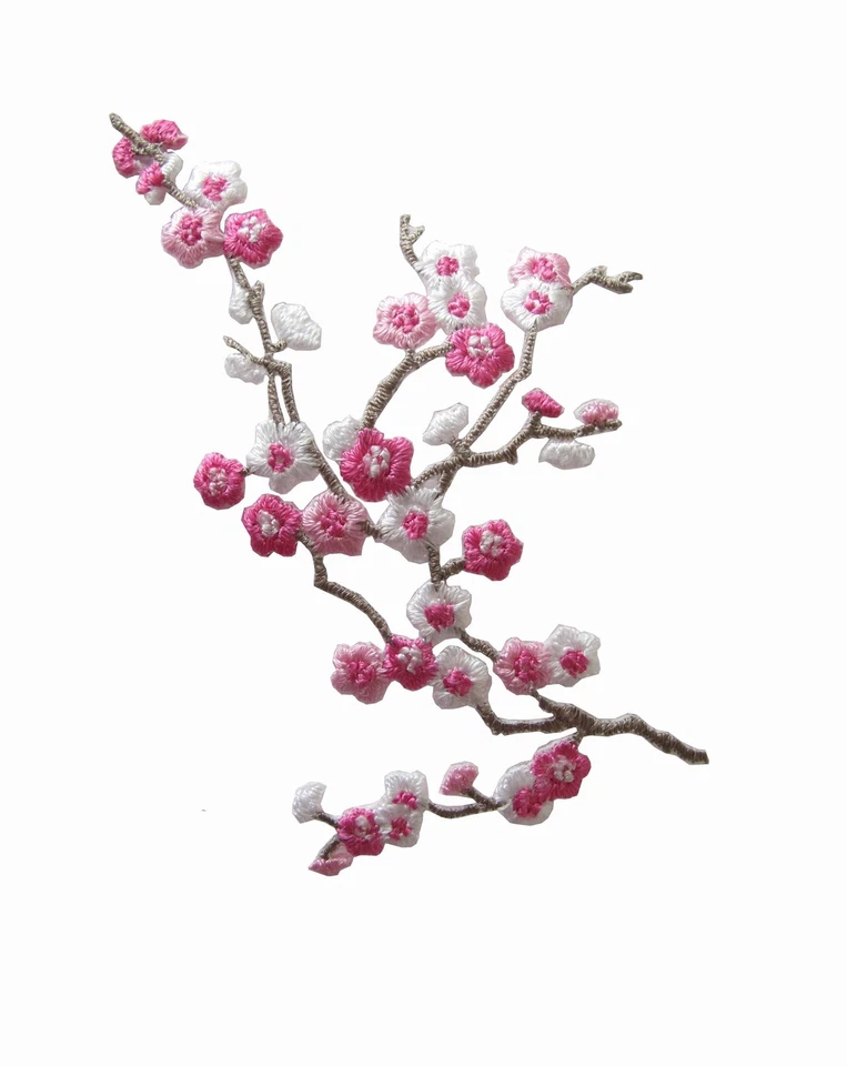 #5036 Quince Sakura Cherry Flower Embroidery Iron On Applique Patch -Left - Image 1 of 1