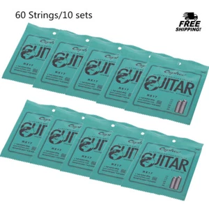 10er-Set mit 6 Orphee Saiten für E-Gitarre (0,010-046) Normal Light Tension D7F4 - Bild 1 von 8