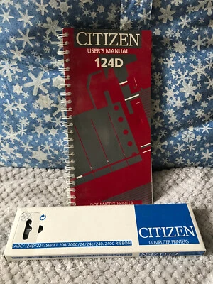 Citizen Dot Matrix Printer NEW Ribbon cartridge & Manual atari Windows 3 Driver - Image 1 of 4