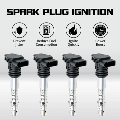 Set of 4 Ignition Coil Replacement for 2001-2006 Audi TT A4 Quattro VW UF411 - Image 1 of 4