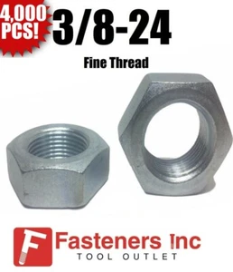 (Stck 4.000) 3/8-24 feine Sechskant-Marmelade (dünn) Muttern verzinkt kohlenstoffarm Klasse 2 Bulk - Bild 1 von 3