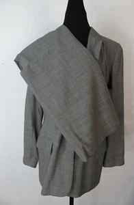 *VTG Karen Kane 100% Wool Skirt Suit Sz 12 NWT Gray Lined Front Slit Side Zip - Picture 1 of 12