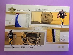2001 Rookie F/X PatchPlay Combos #BSP Kordell Stewart, Jerome Bettis NASTY!  /45