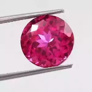 Natural 7.40 Ct Ceylon Pink Sapphire Round Cut Certified Loose Gemstone - Picture 1 of 6