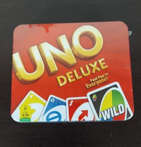 Uno Deluxe Collectors Game Tin 2012 by Mattel New - Picture 1 of 4