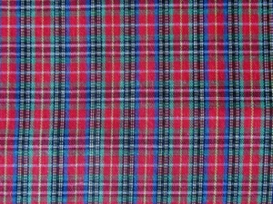 BTHY TINY RED GREEN TARTAN PLAID CHECK COTTON FABRIC 45"W QUILT CLOTHING CRAFT - Picture 1 of 2