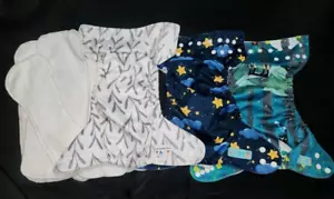 9 Piece Alva Preowned Reusable Cloth Baby Diapers & Inserts Adjustable One Size - Picture 1 of 23