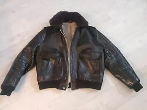 Vintage SCHOTT G-1 IS674MS Piloten Jacke mit Fellkragen & Gefüttert In US-Gr. 44 - Bild 1 von 10
